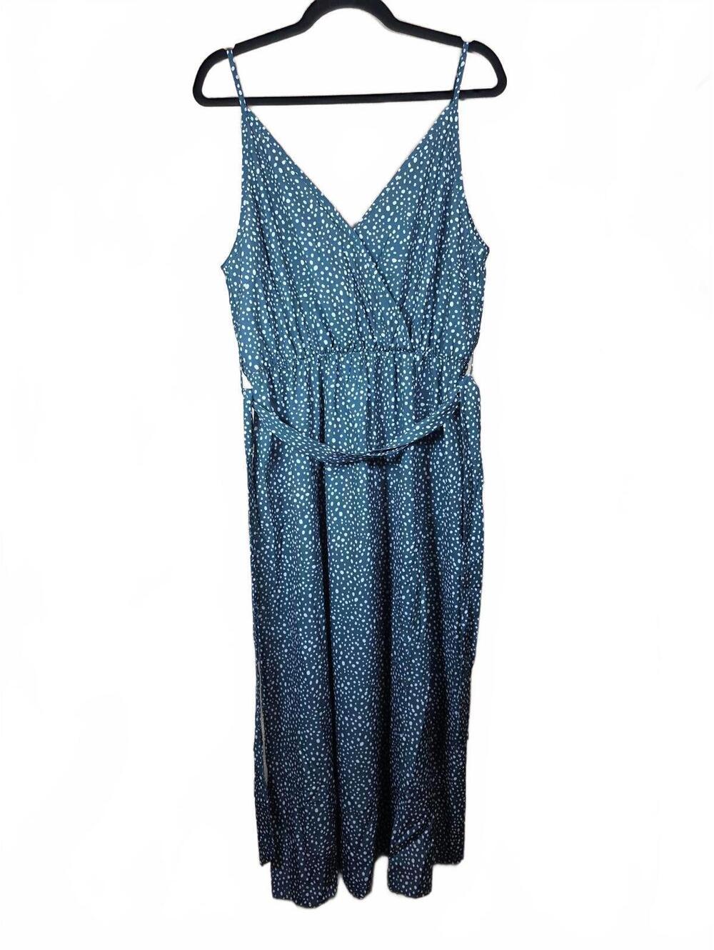 Cupshe Women’s Polka Dot V Neck Split Maxi Dress Beach Wedding Guest L